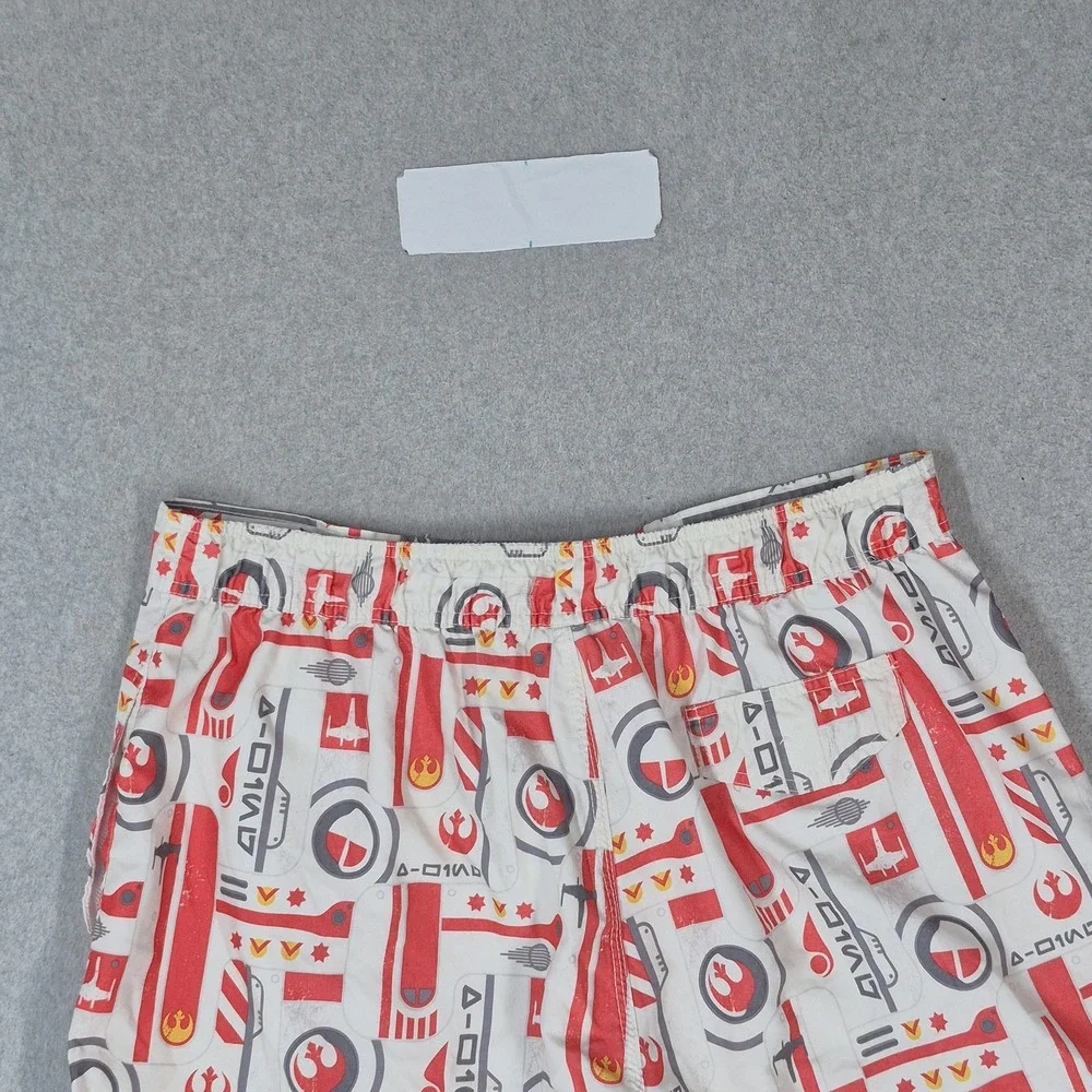 Star Wars Men Swimwear 2XL White Swim Trunks Graphic Logo